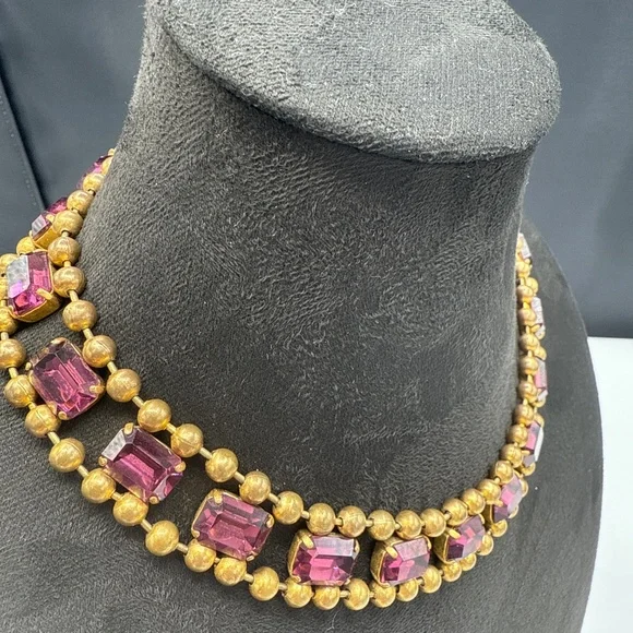 Art Deco amethyst glass necklace - Picture 4 of 14